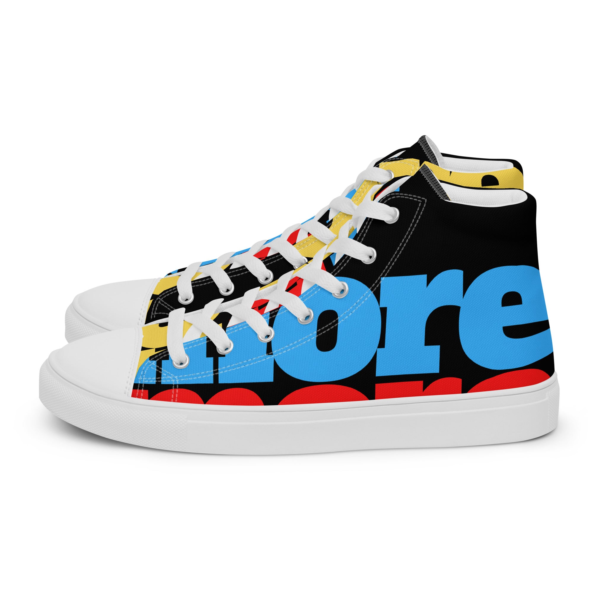 Colourful Alphabet Men’s high top canvas shoes | Colourful sneakers | Alphabet letter shoes | Men's lace up offers shoes | Slip on canvas sneakers